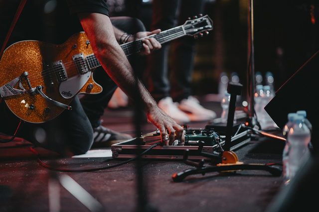 guitarist on stage concert