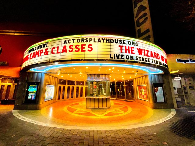 theatre marquee lights night