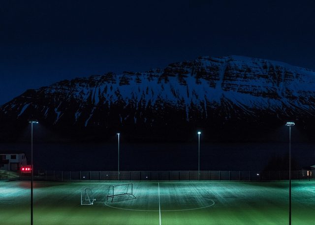stadium floodlights night