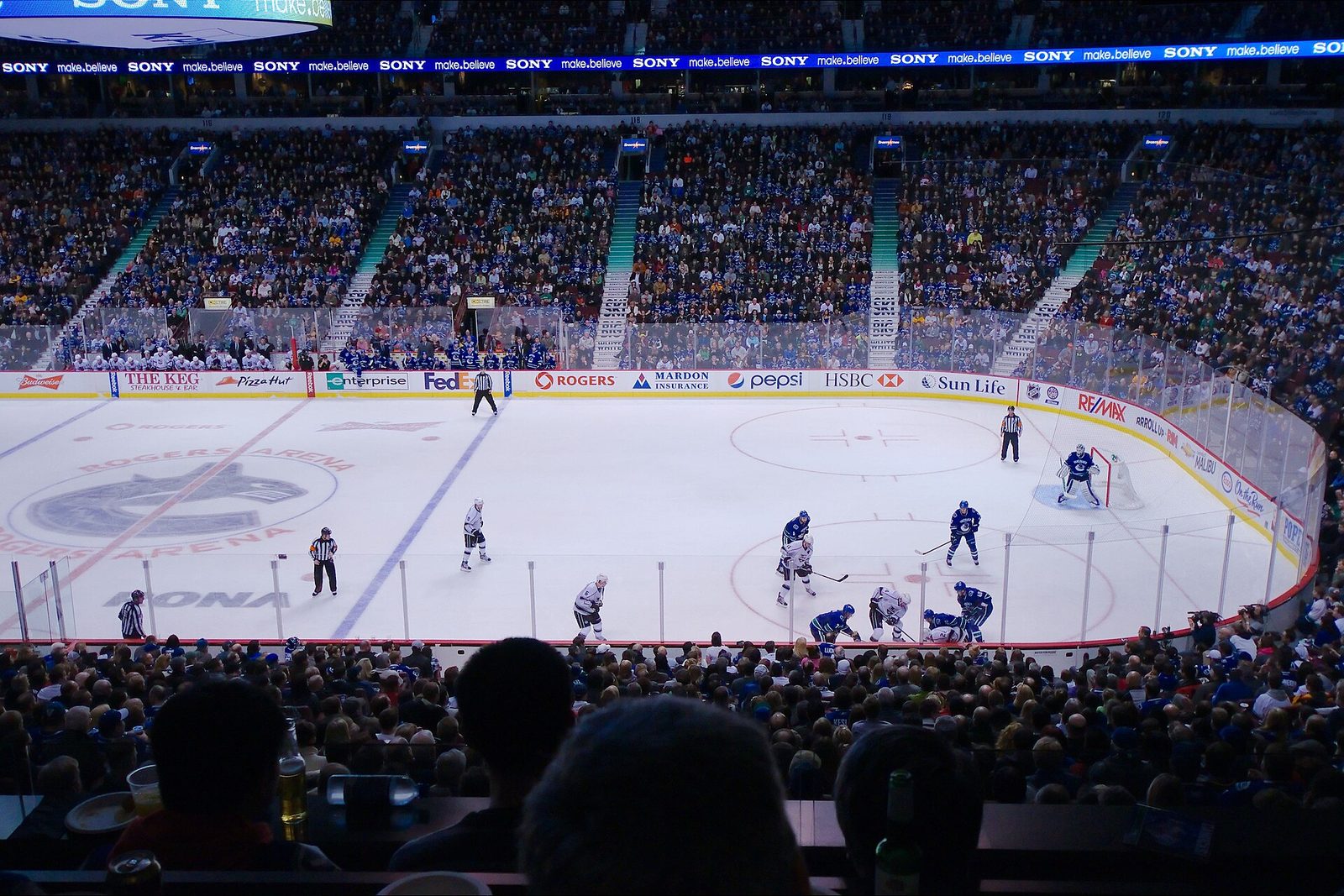 Vancouver Canucks game day at Rogers Arena